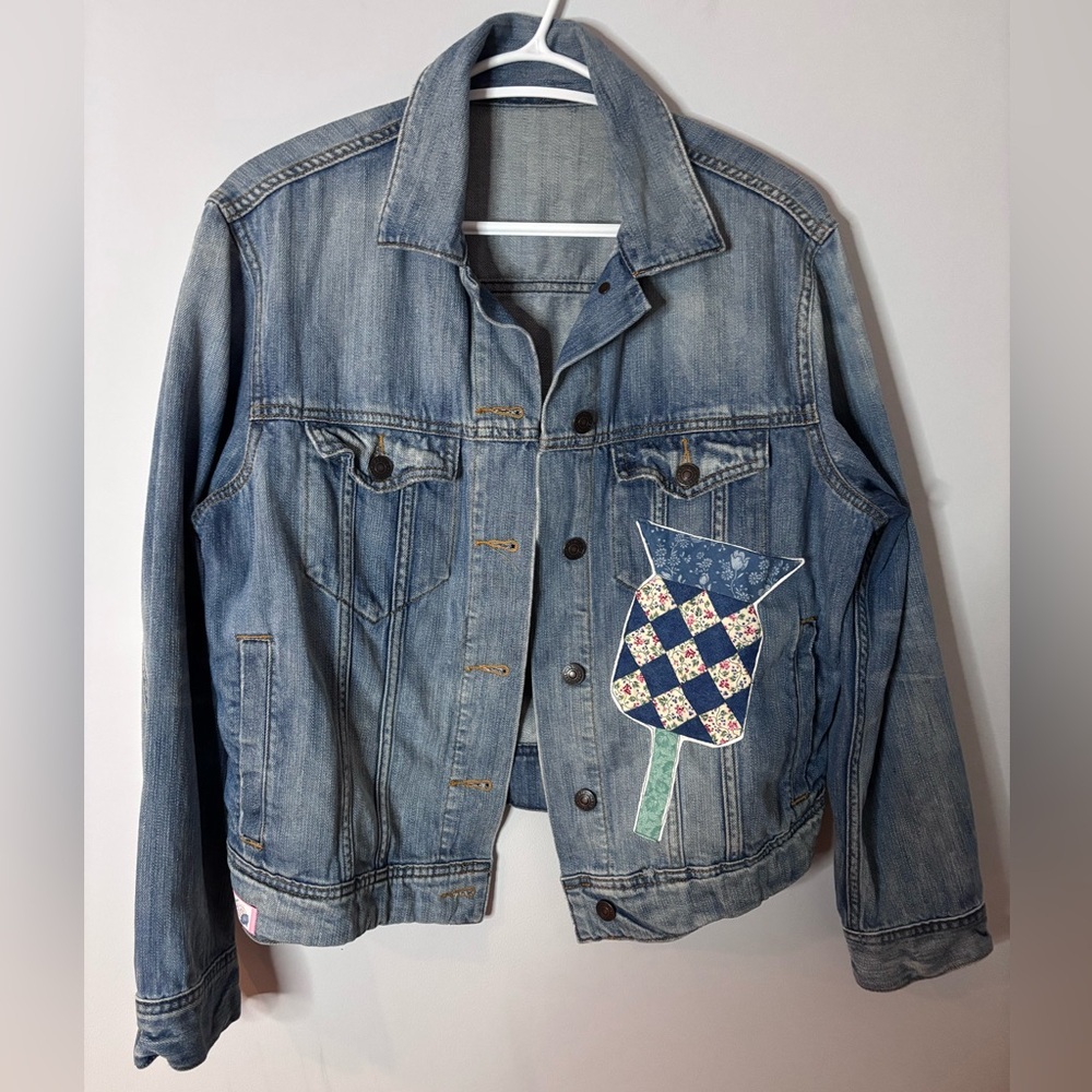 Upcycled “Stitched & Styled” Denim Jacket - Picture 2 of 7